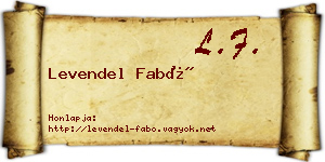 Levendel Fabó névjegykártya
